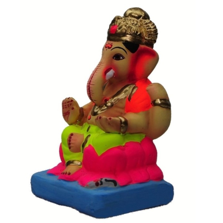 Kamal Aasan Eco Friendly Ganesha Idol Made of Clay Shadu Mati 7 Inches