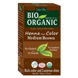 Indus Valley Bio Organic Medium Brown Henna Hair Color, Rich Color
