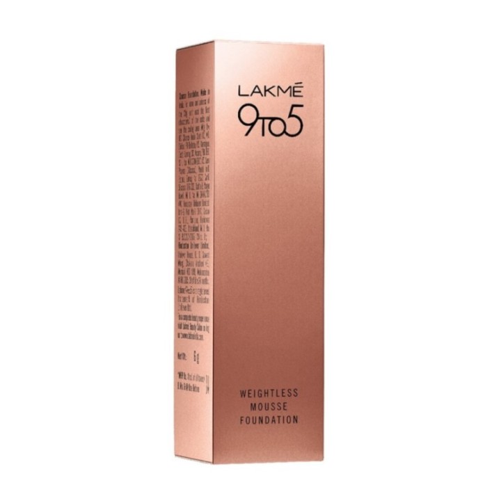Lakme 9 to 5 Weightless Mousse Foundation, (01 Rose Ivory) for All