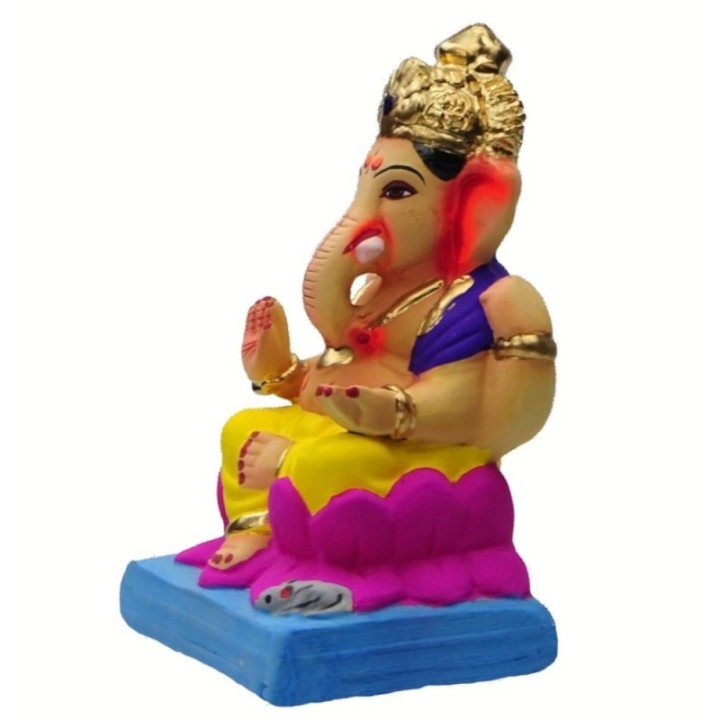 Kamal Aasan Eco Friendly Ganesha Idol Made of Clay Shadu Mati 6 Inches