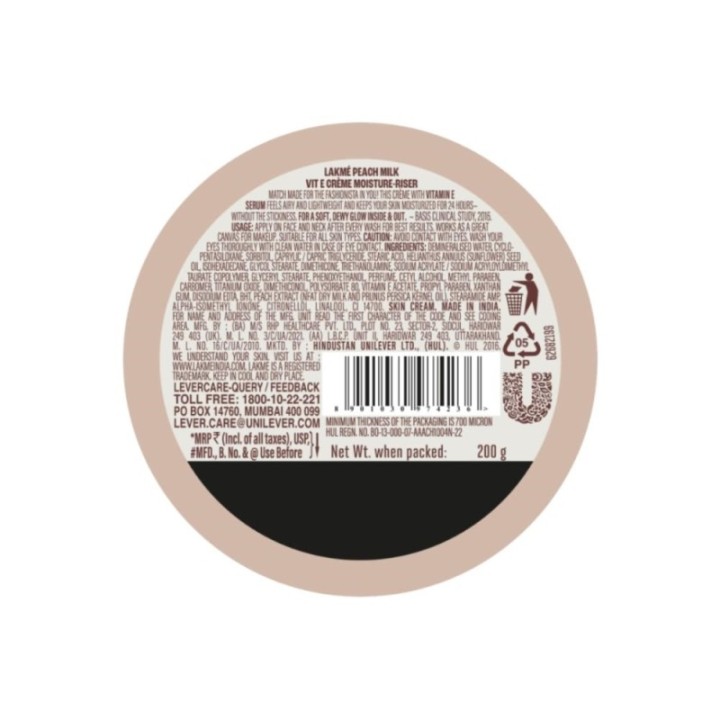 Lakme Peach Milk Soft Creme - 24Hr Moisture Lock 200g
