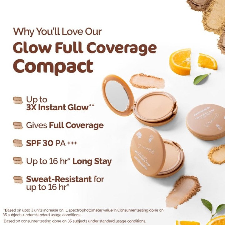 Mamaearth Glow Full Coverage Compact Almond Glow 9g