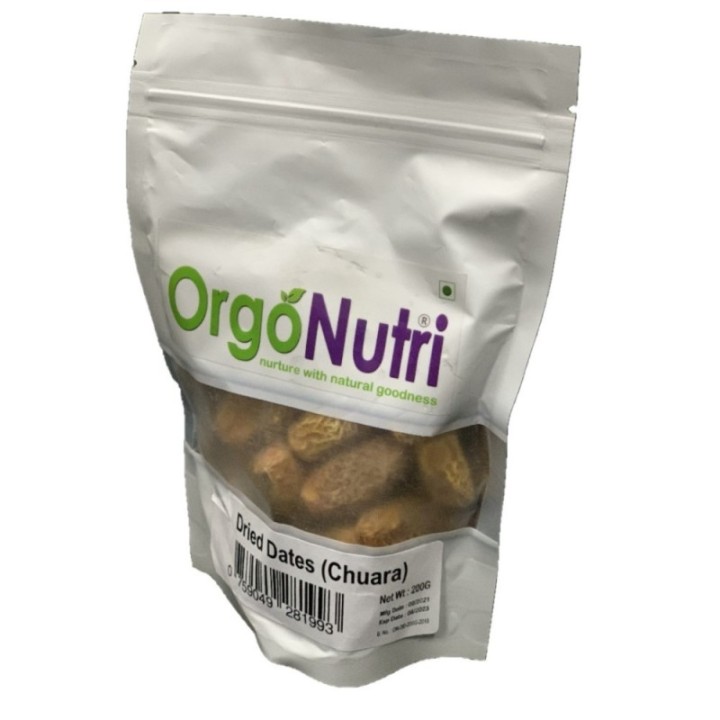 Orgonutri Dried Dates, Chuara (Sukha Khajoor), 100% Natural, Rich