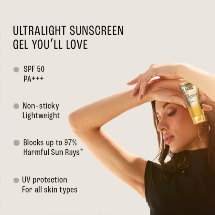 Lakme Sun Expert Ultra Matte Gel SPF 50 PA+++, Quick Absorb