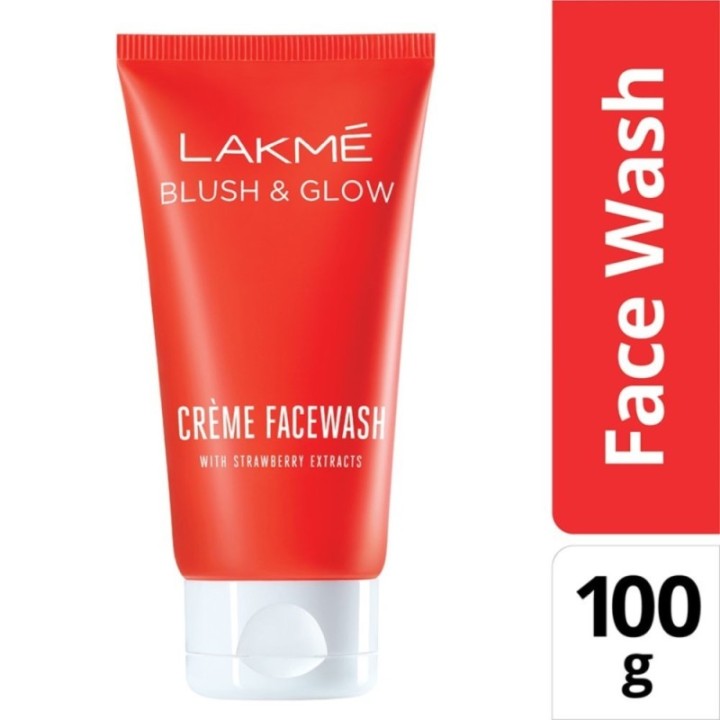 Lakme Blush & Glow Creme Face Wash, (with Strawberry Extracts) 100 Ml