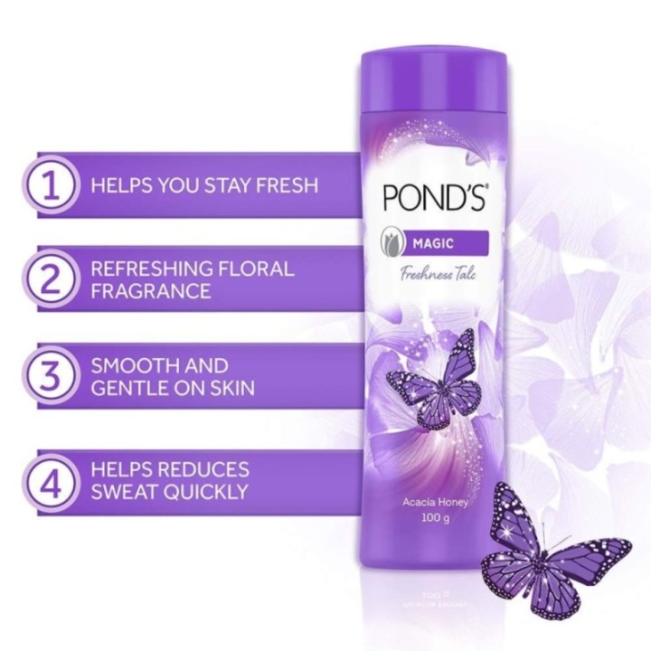 Pond's Magic Freshness Talc Acacia Honey 100g