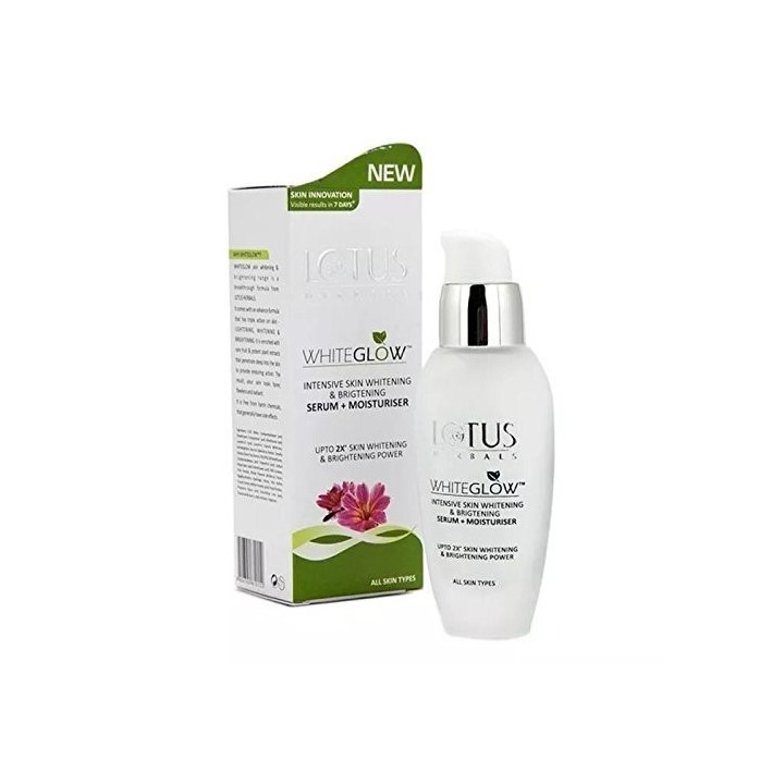 Lotus Herbals Whiteglow Intensive Skin Whitening & Brightening Serum + Moisturizer (30ml)