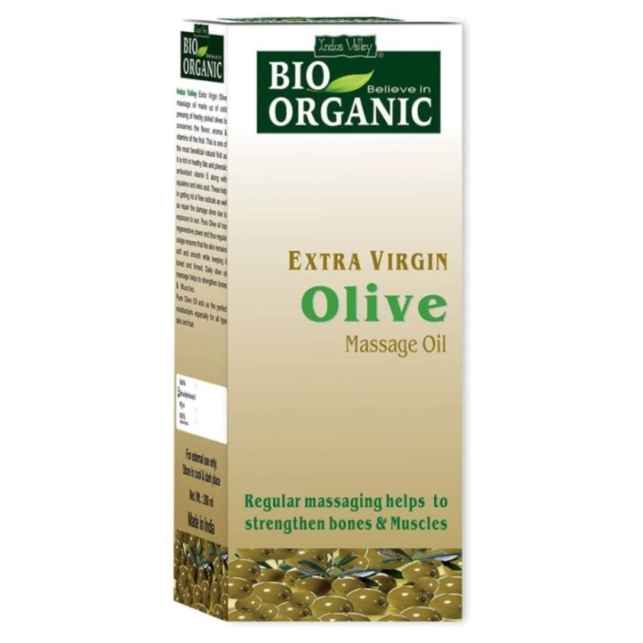 Indus Valley Bio Organic Extra Virgin Olive Massage Oil - Helps