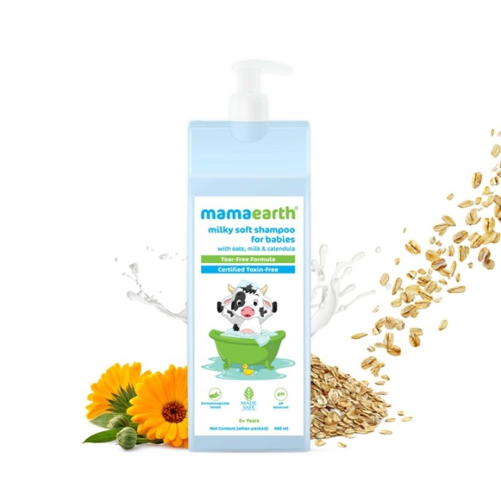 Mamaearth Milky Soft Shampoo For Babies Tear-Free Formula (400ml)