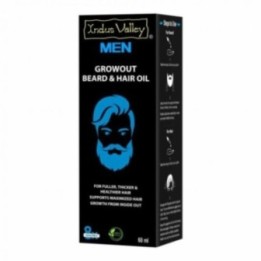 Indus Valley Men Growout Beard & Hair Oil, for Fuller, Thicker