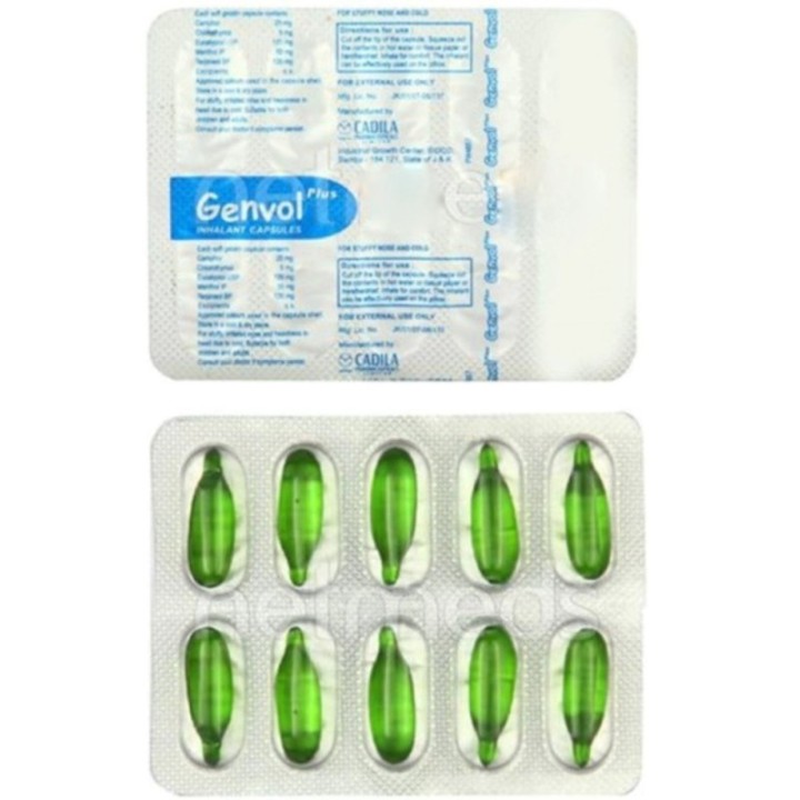 Genvol Plus Inhalant Capsules, Pack of 2- 10 Capsule in Each Strip