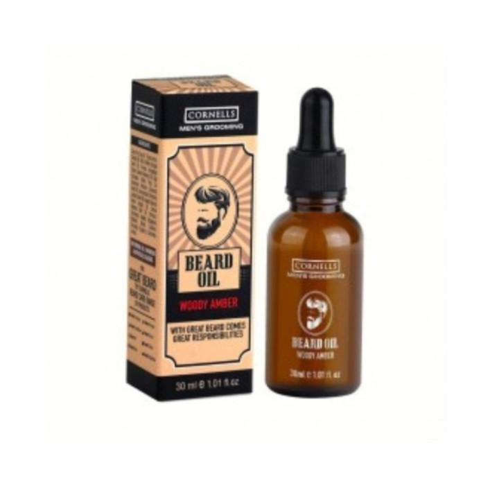 Cornells Men's Grooming Beard Oil, Woody Amber 30ml