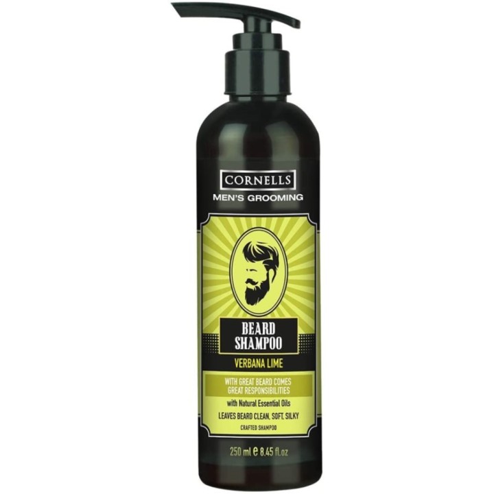 Cornells Men's Grooming Beard Shampoo, Verbana Lime, with Natural