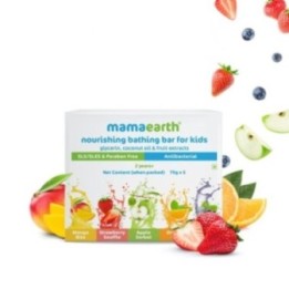 Mamaearth Nourishing Bathing Bar for Kids, *5 Units (2 Years+) (Mango
