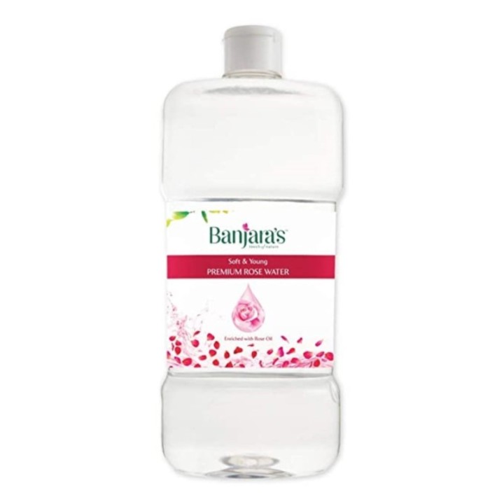 Banjara's Soft & Young Premium Rose Water, Enriched with Rose Oil 1 L