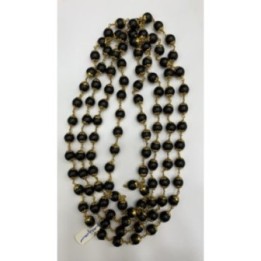 Satvik Gold Plated Black Beads Mala, 108 Beads for Neck Wearing