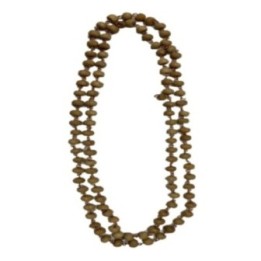 Satvik Brown Tulsi Beads Mala, Holy Basil Rosary String, 108 Beads