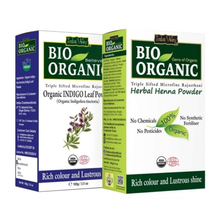 Indus Valley Bio Organic Combo Pack of Organic Indigo Leaf Powder