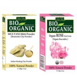 Indus Valley Bio Organic Combo Pack of Multani Mitti Powder & Rose