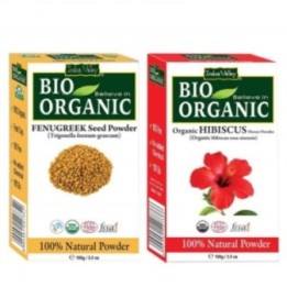 Indus Valley Bio Organic Combo Pack of Fenugreek Powder & Hibiscus