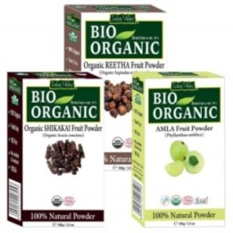 Indus Valley Bio Organic Combo Pack of Amla Fruit, Shikakai & Reetha