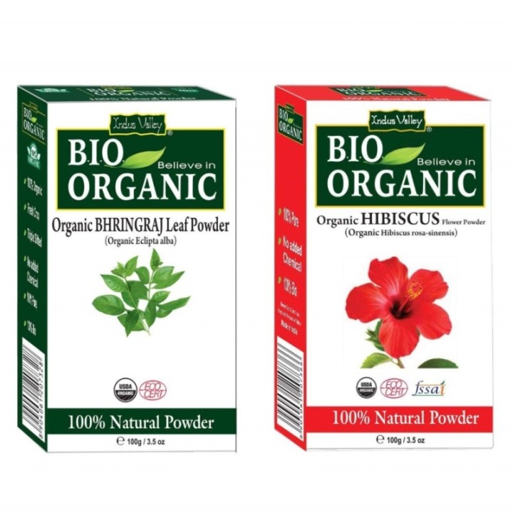 Indus Valley Bio Organic Combo Pack of Organic Bhringraj Leaf Powder