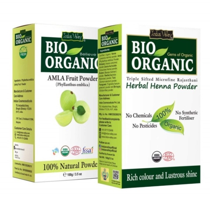 Indus Valley Bio Organic Combo Pack of Amla Fruit Powder & Herbal