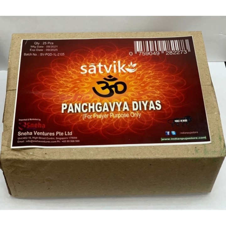 Satvik Panchgavya Diyas (Set of 16 Diyas with 1 Ceramic Plate)