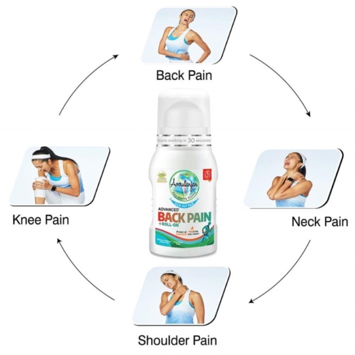 Amrutanjan Advanced Back Pain + Roll on - Long Lasting Relief 50ml