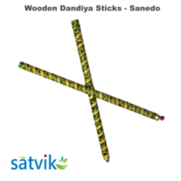 Wooden Dandiya Sticks- Sanedo, Pair of Sanedo Multi Color Wooden