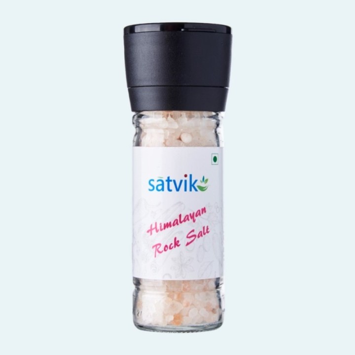 Satvik Himalayan Rock Salt, with Grinder Ideal for Cooking 100gm