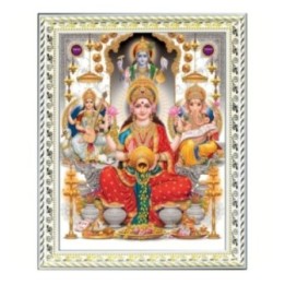 Satvik Goddess Maha Lakshmi, Ma Saraswati, Lord Ganesha & Lord Vishnu