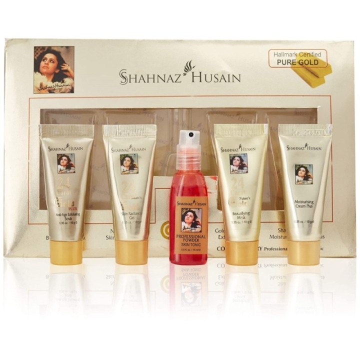 Shahnaz Hussain 24 Carat Gold Facial Kit, + with Exfoliating Scrub