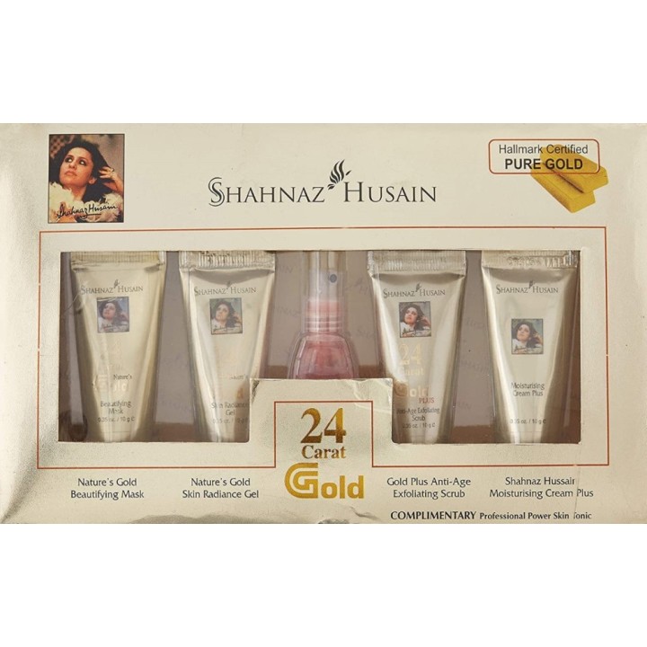 Shahnaz Hussain 24 Carat Gold Facial Kit, + with Exfoliating Scrub