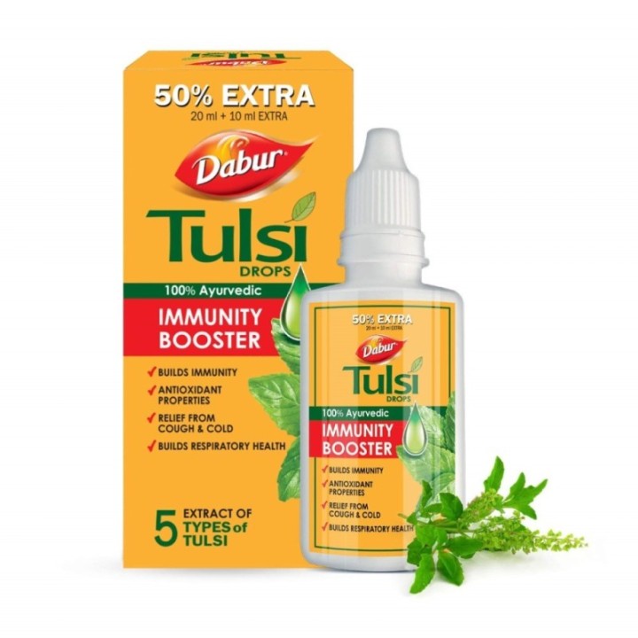 Dabur Tulsi Drops, +, 100% Ayurvedic Immunity Booster 10ml