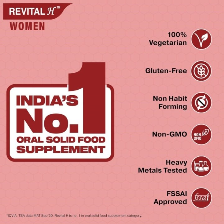 Revital H Woman for Daily Health, 30 Tablets (with Calcium, Vitamins