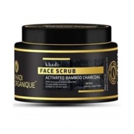 Khadi Organique Activated Bamboo Charcoal Face Scrub - Provides Deep