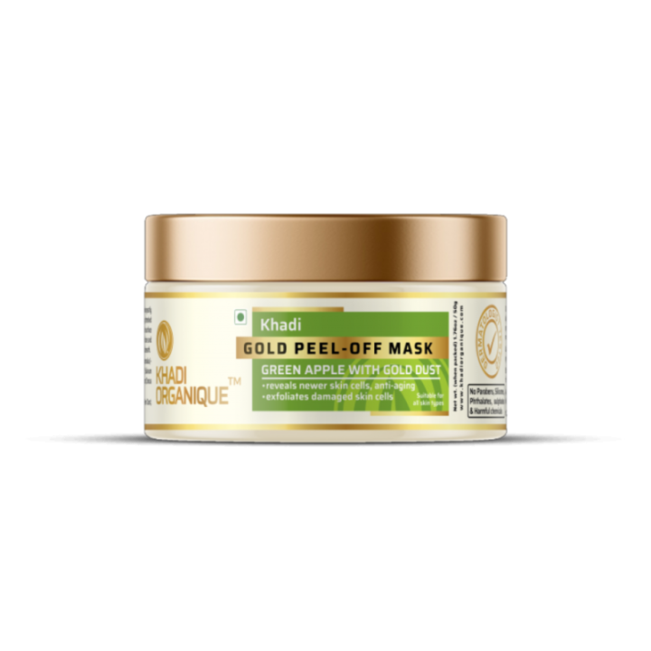Khadi Organique Green Apple with Gold Dust Gold Peel Off Mask