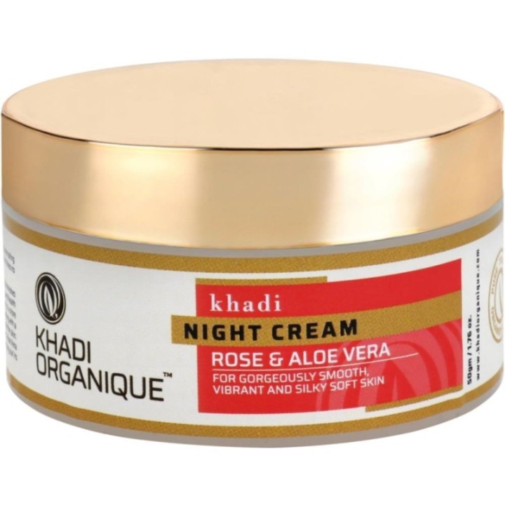Khadi Organique Rose & Aloevera Night Cream - for Gorgeously Smooth