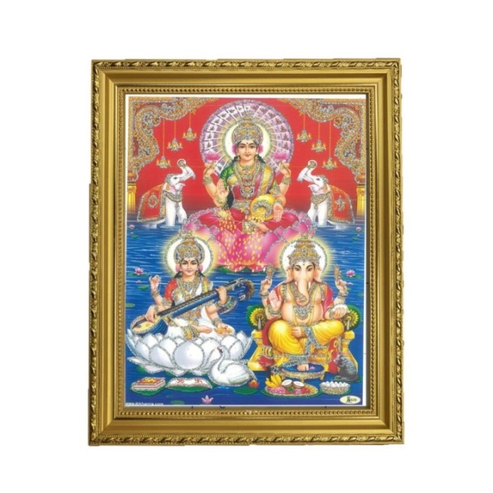 Satvik (New) Goddess Maha Lakshmi, Ma Saraswati and Lord Ganesha