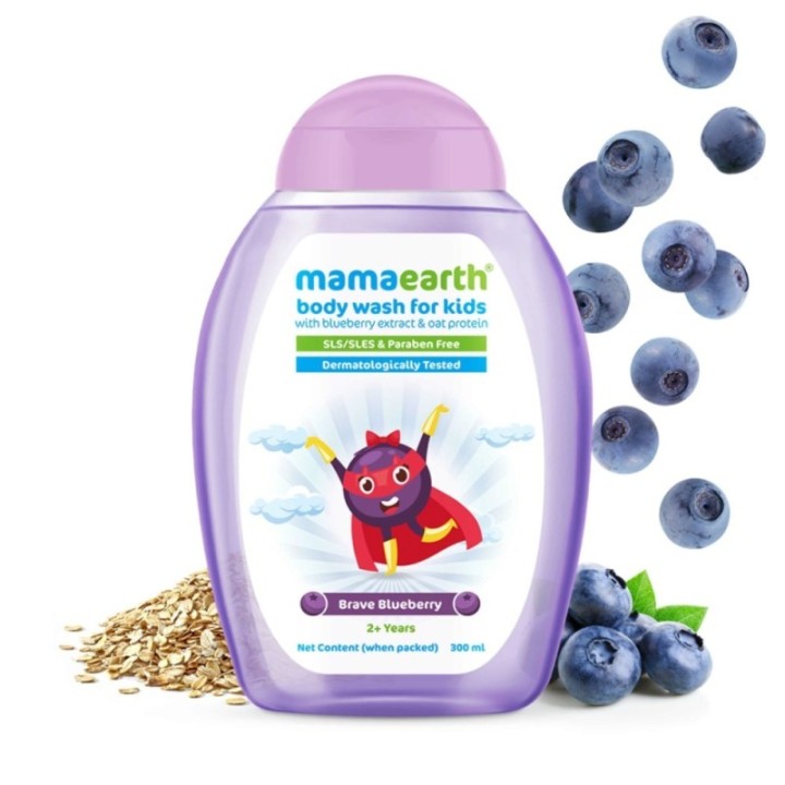 Mamaearth Brave Blueberry Body Wash for Kids with Blueberry Extract