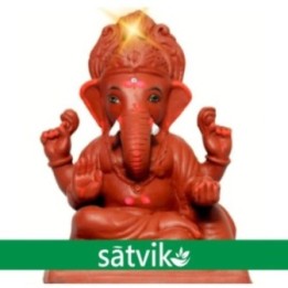 Satvik Natural Red Soil Eco Friendly Ganesh Idols- (035), Made