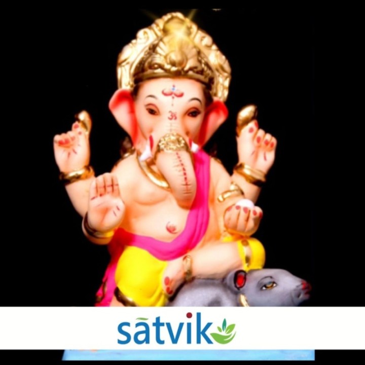 Satvik Eco Friendly Shadu Clay Ganesha Idol- (041), Made of Clay