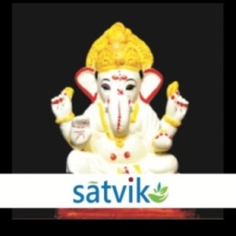 Satvik Eco Painted White Eco Friendly Clay Ganesh Idols- (022), Made