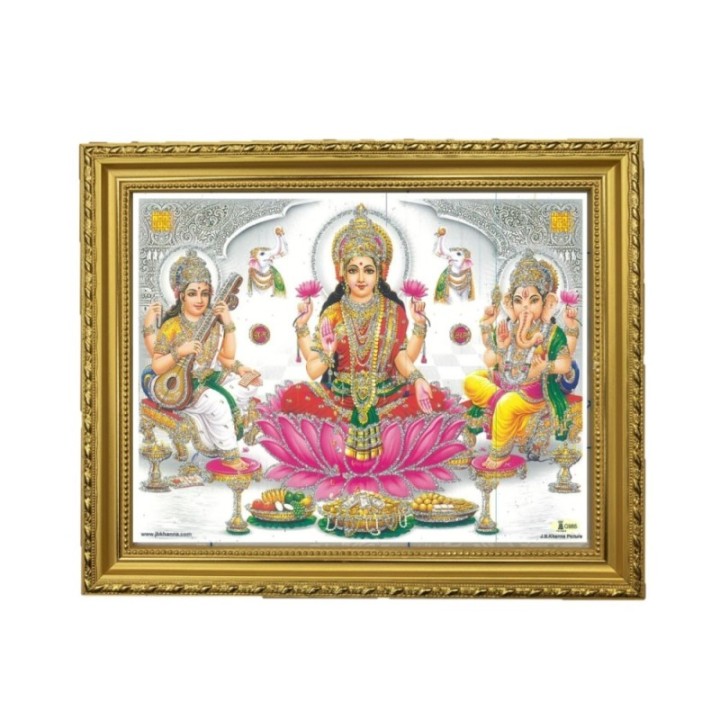 Satvik (New) Goddess Maha Lakshmi, Ma Saraswati and Lord Ganesha