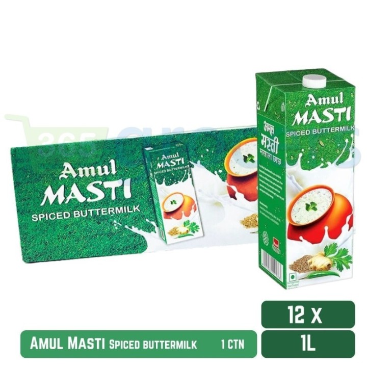 Amul Masti Buttermilk Carton Pack (1L, 12 Bottles Multipack)