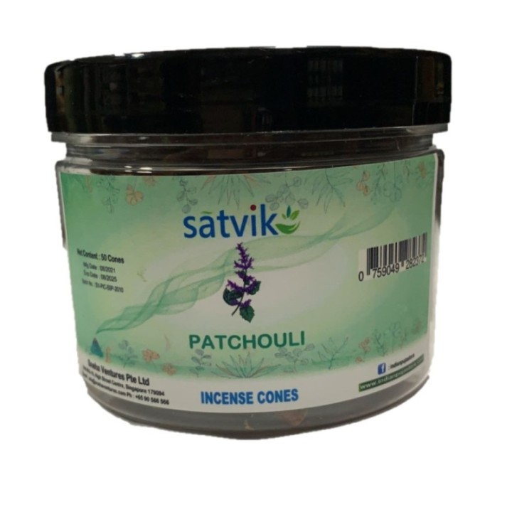 Satvik Patchouli Incense Cones for Puja and Prayer 200g