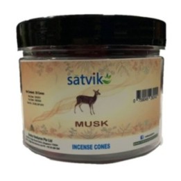 Satvik Musk Incense Cones for Puja and Prayer 200g