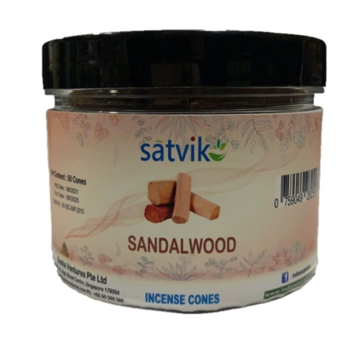 Satvik Sandalwood Incense Cones for Puja and Prayer 200g