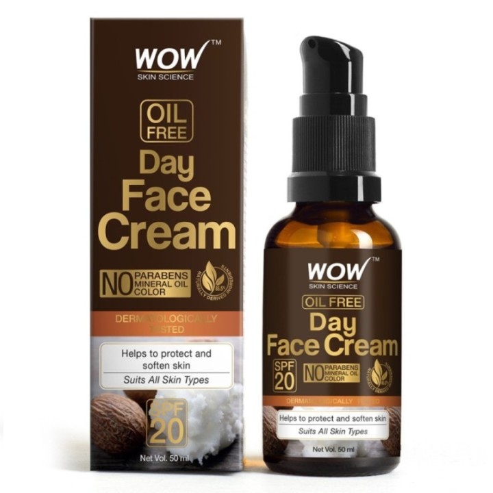 Wow Skin Science Oil Free Day Face Cream - with SPF 20, Helps
